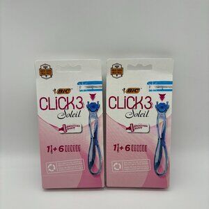 BIC Click 3 Soleil Women's 3-Blades Razor Handle + 6 Refills (x2) NEW